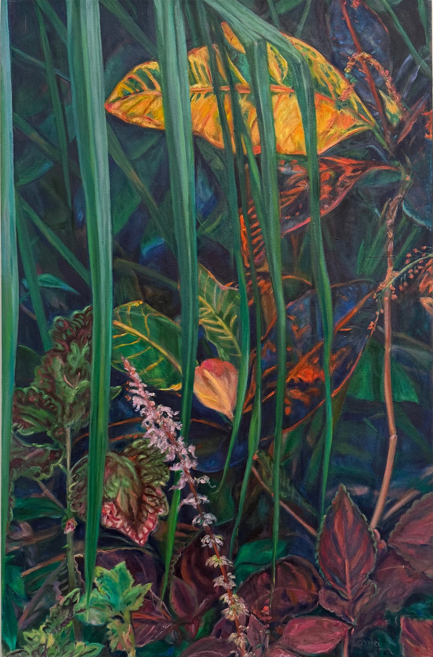 In between with green bird by Cynci Cutter