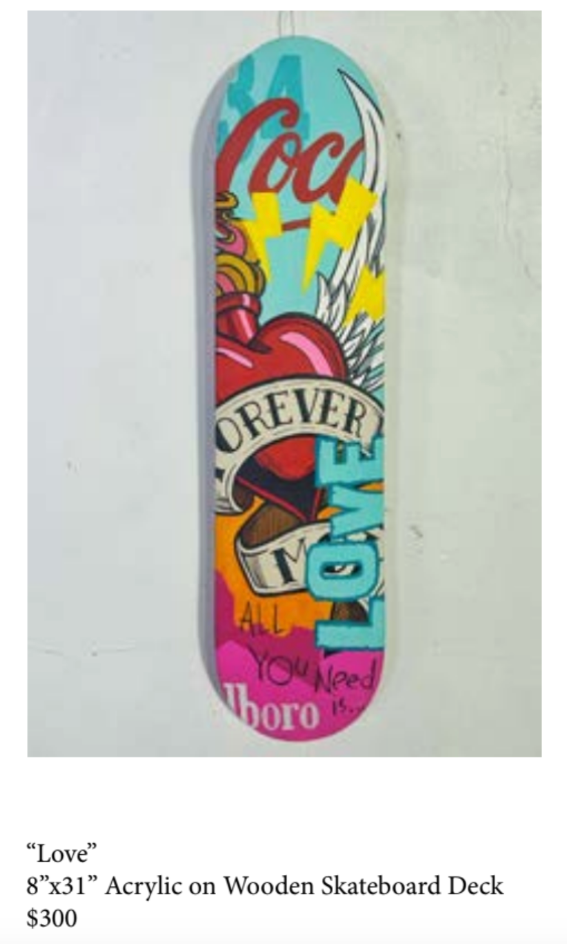 "Love" Skatedeck by Thalo Halo