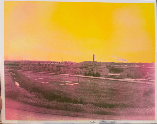 “Crucible, Onondaga Lake, 2025” Risograph Print by Andrew K. Thompson