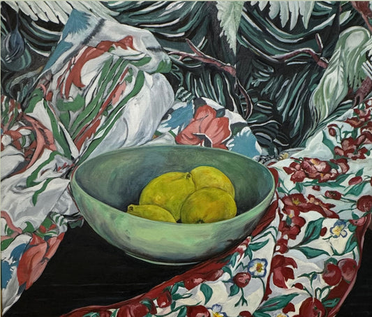 Lemons with green bowl by Cynci Cutter